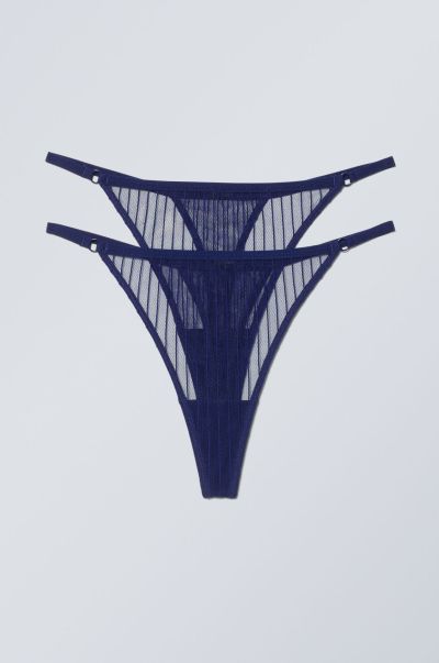 Price Meltdown 2-Pack Zelda Lace Thong Women Underwear Navy