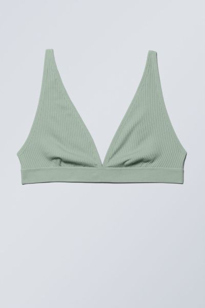 Women Underwear Dusty Green Nina Rib Triangle Bra Easy