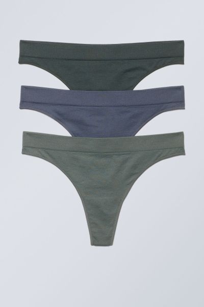 3-Pack Cat Soft Thong Black 2024 Women Underwear