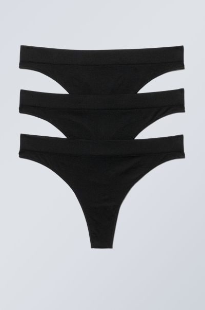 Underwear Black Cozy Women 3-Pack Cat Soft Thong