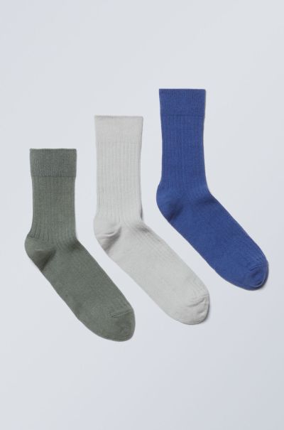 Reduced Women Socks White 3-Pack Selma Socks