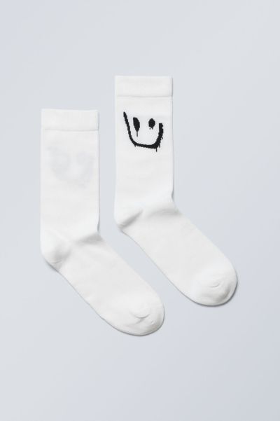 Drippy Smiley Unique Cotton Graphic Socks Women Socks