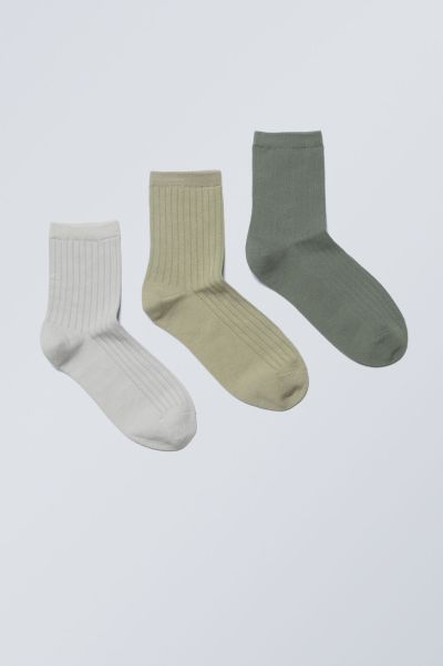 Socks Women Khaki Accent Mix Offer 3-Pack Bella Short Sock