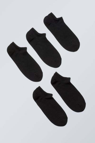 Black Socks Serene 5-Pack Cotton Trainer Socks Women
