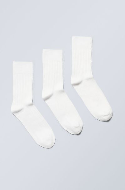 Socks Women White 3-Pack Selma Socks Online