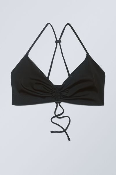 Swimwear Ingenious Women Black Gathered Bikini Top