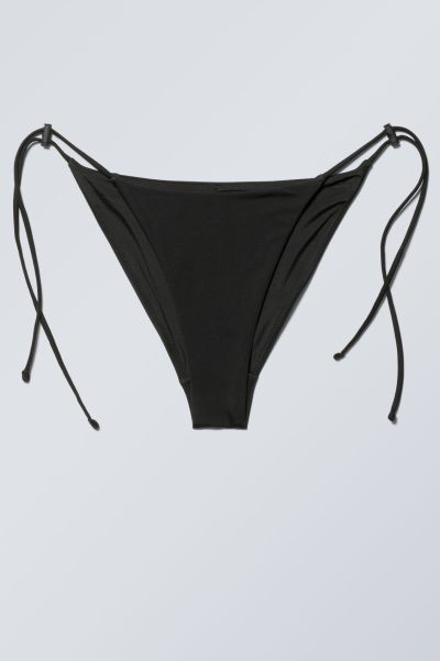 Drawstring Bikini Bottoms Swimwear Women Black Comfortable