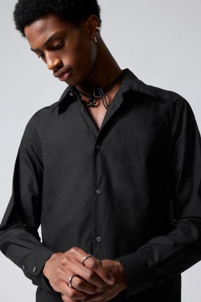 Exclusive Oscar Regular Cotton Shirt Men Black Party Clothing