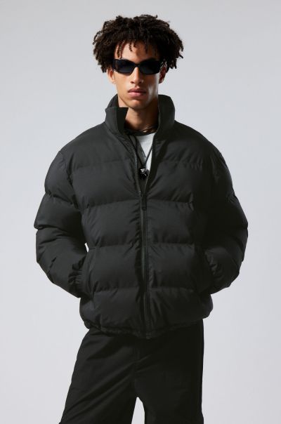 Black Men Savings Cole Puffer Jacket Jackets & Coats