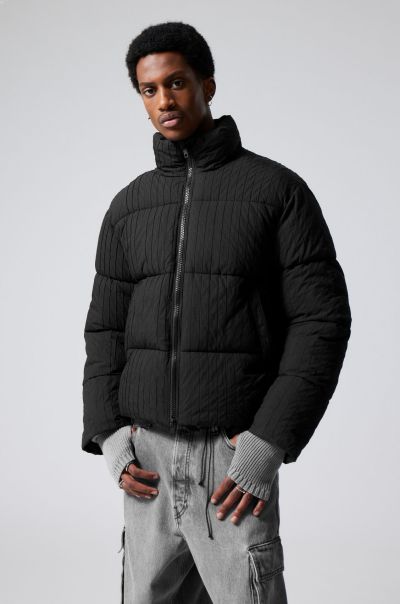Black Ben Rib Puffer Jacket Jackets & Coats Innovative Men