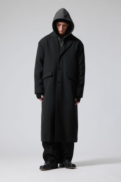 Armond Oversized Wool Coat Men Dark Grey Modern Jackets & Coats