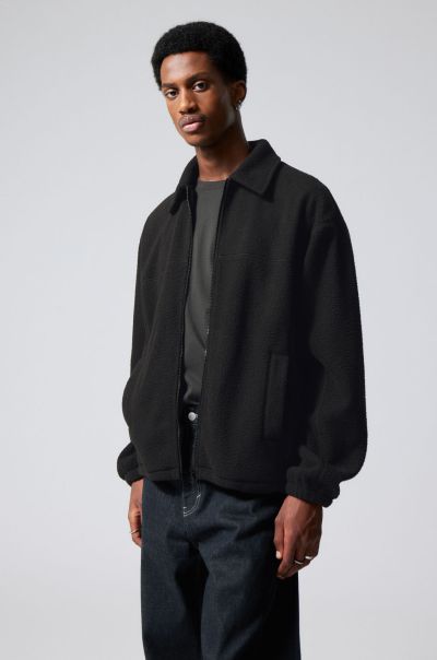 Black Jackets & Coats Oliver Zip Fleece Jacket Energy-Efficient Men