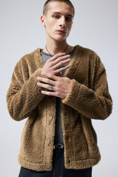 Knitwear & Sweaters Elegant Cody Pile Cardigan Dusty Mole Men