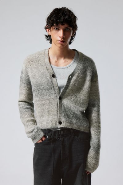 Jesper Regular Cardigan Patchy Grey Versatile Men Knitwear & Sweaters