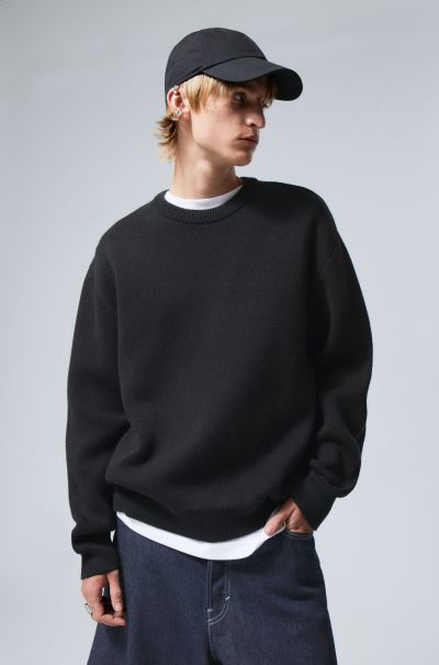 Black Men Knitwear & Sweaters Extend Fabian Jacquard Knit Sweater