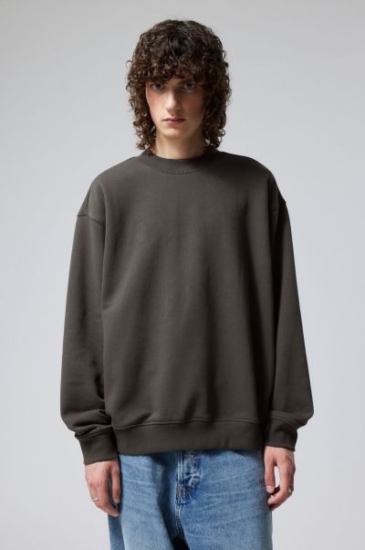 Opulent Black Relaxed Heavyweight Sweatshirt Hoodies & Sweatshirts Men