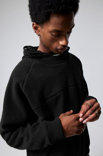 Hoodies & Sweatshirts Clean Men Black Alexis Fleece Sweatshirt