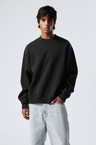Unique Men Hoodies & Sweatshirts Black Relaxed Heavyweight Sweatshirt