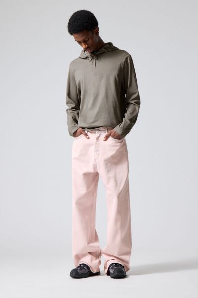 Simple Quartz Pink Jeans Men Astro Baggy Loose Jeans