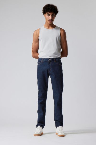 Men Sunday Slim Tapered Jeans Almost Black Jeans High-Performance