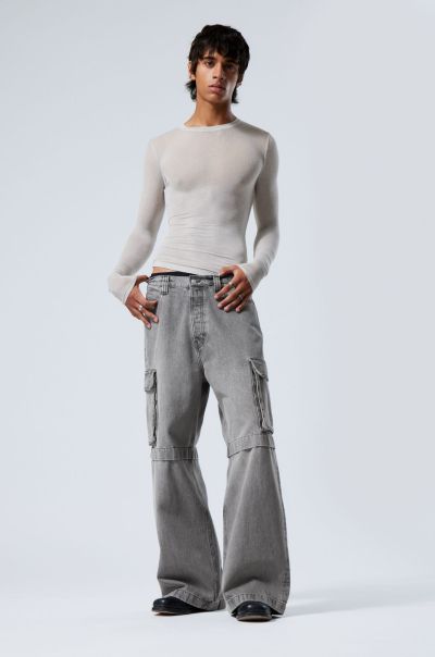 Jeans Pasadena Denim Baggy Cargo Jeans Men Professional Eleven Grey