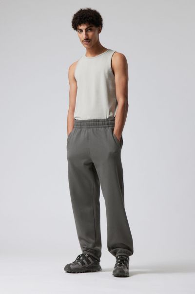 Relaxed Heavy Sweatpants Men Dark Grey Basics Convenient