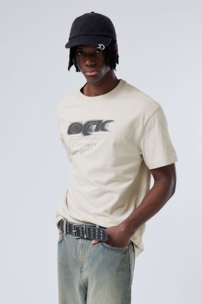 Ock T-Shirts & Tops Easy Oversized Graphic Printed T-Shirt Men