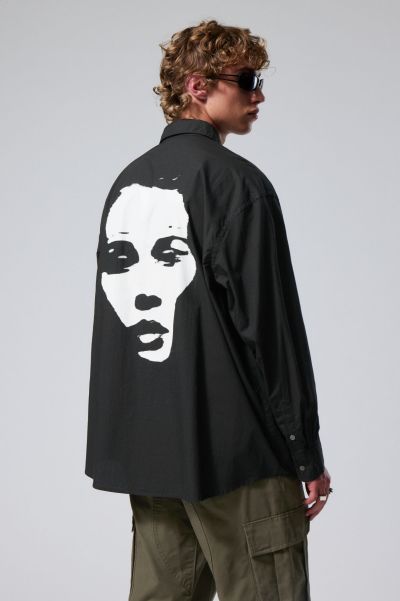 Oversized Printed Shirt Shirts Exclusive Offer Men Graphic Face