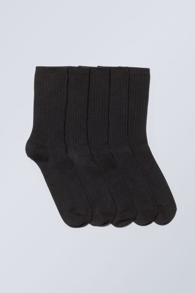 Black 5-Pack Rib Socks Exclusive Offer Accessories Men