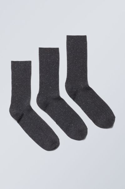 Men Green Artisan 3-Pack Rib Neps Socks Socks