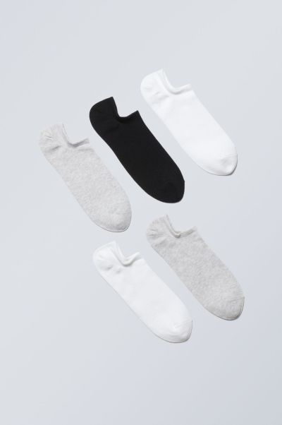 Men 5-Pack Ankle Socks White Socks Exquisite
