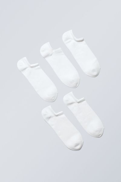 Socks 5-Pack Ankle Socks Men White Unique