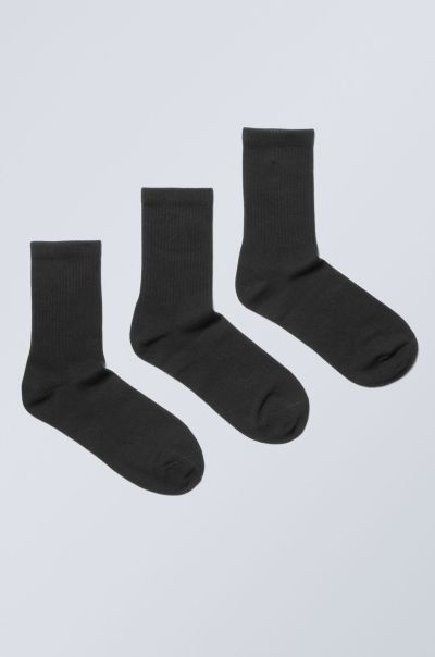 Men Black 3-Pack Sport Socks Socks Serene