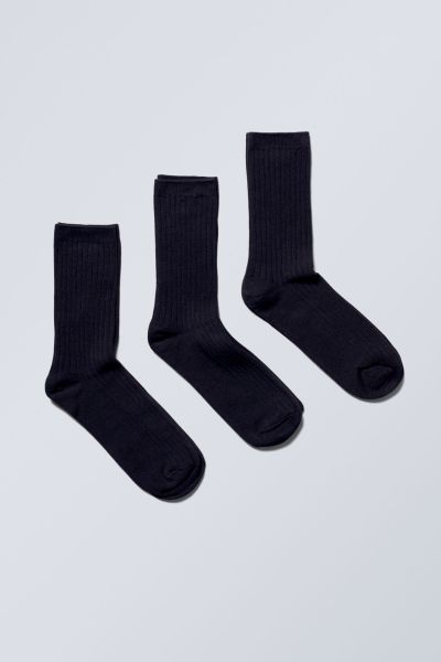 White Socks Sale Men 3-Pack Rib Socks