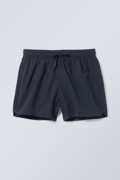 Black Tan Structure Swim Shorts Sleek Swimwear Men